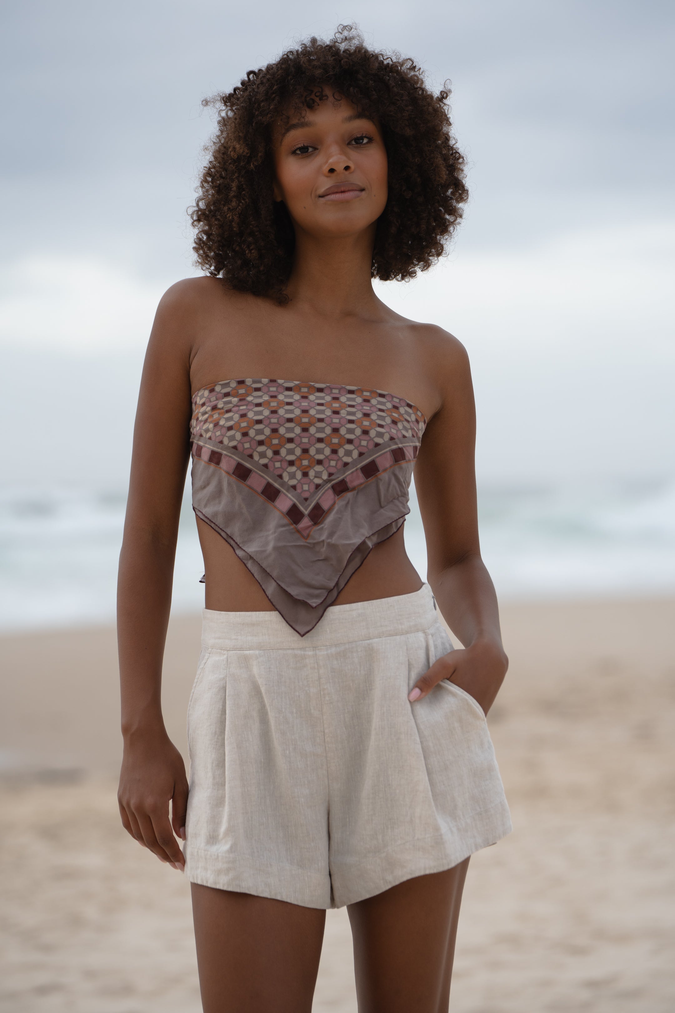 Lilly Pilly Gaia Linen Shorts - Oatmeal