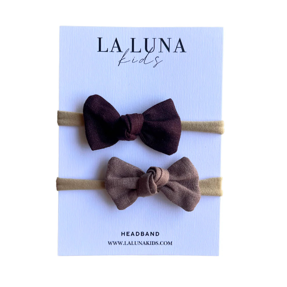 La Luna Kids 2 Pack Bow Tie Headband - Ruby
