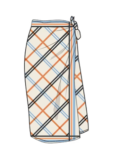 Land Check Cotton Sarong - Sunrise