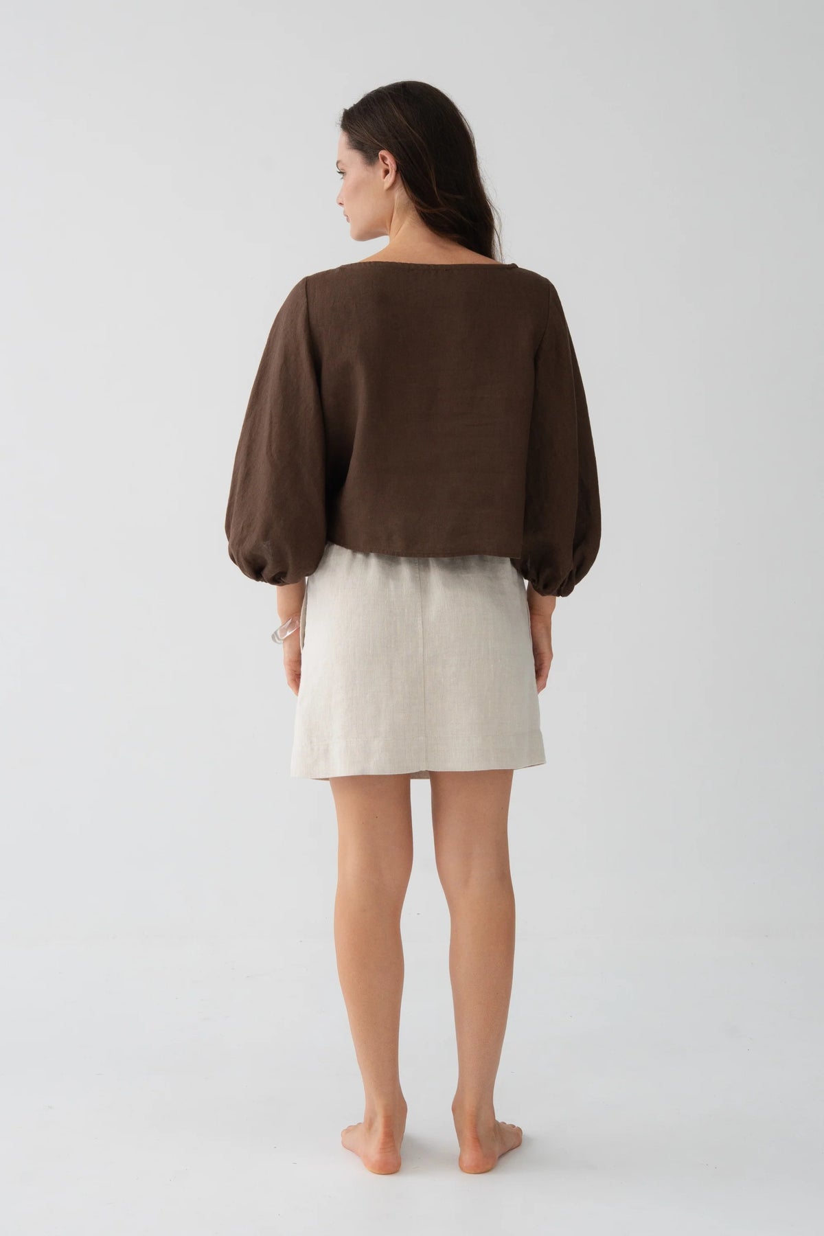 Lilly Pilly Anelle Linen Skirt - Oatmeal