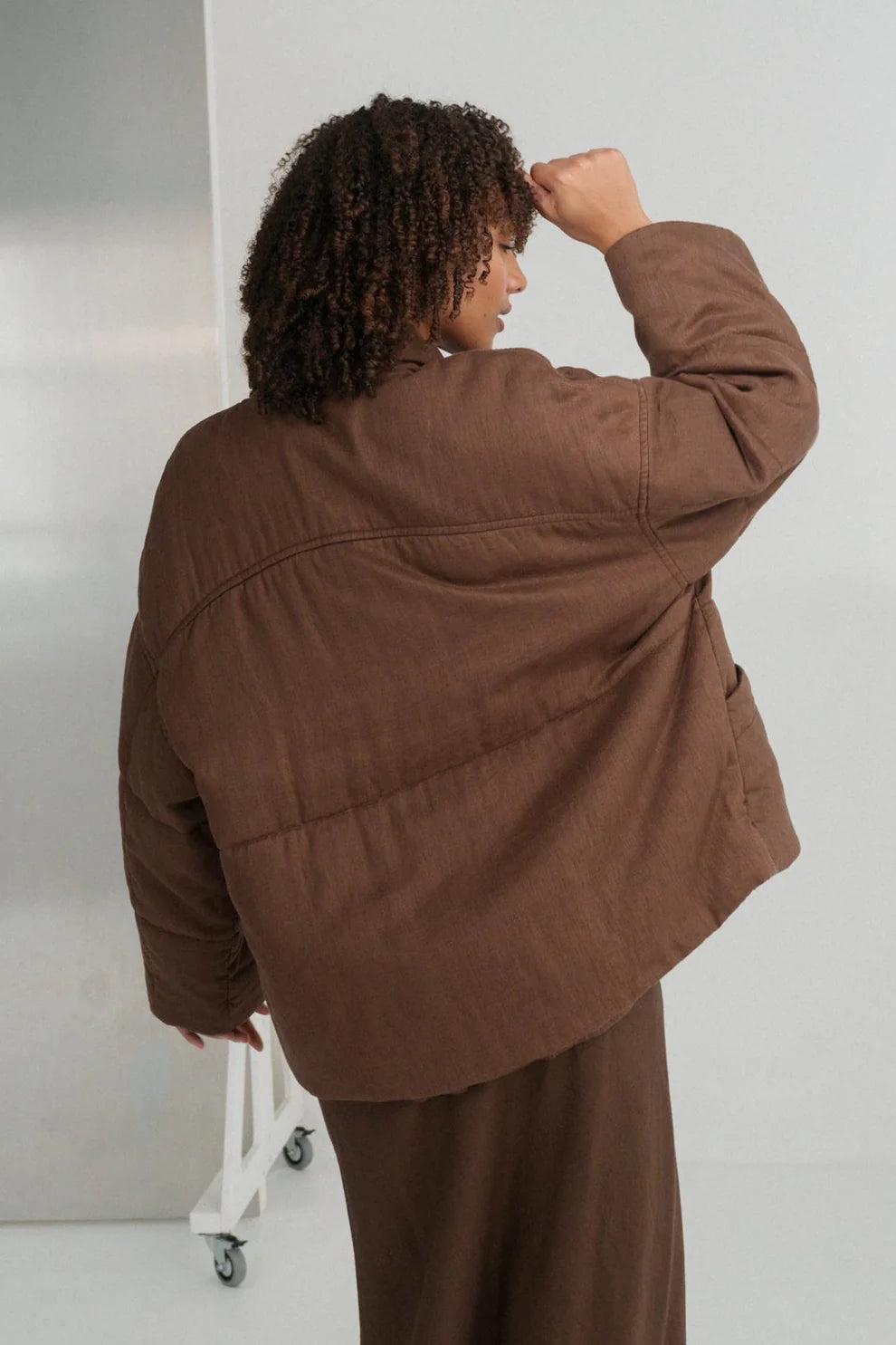 Lilly Pilly Aster Linen Coat - Chocolate