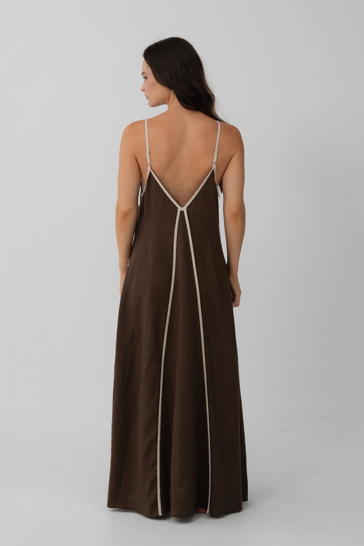 Lilly Pilly Azalea Linen Dress - Chocolate