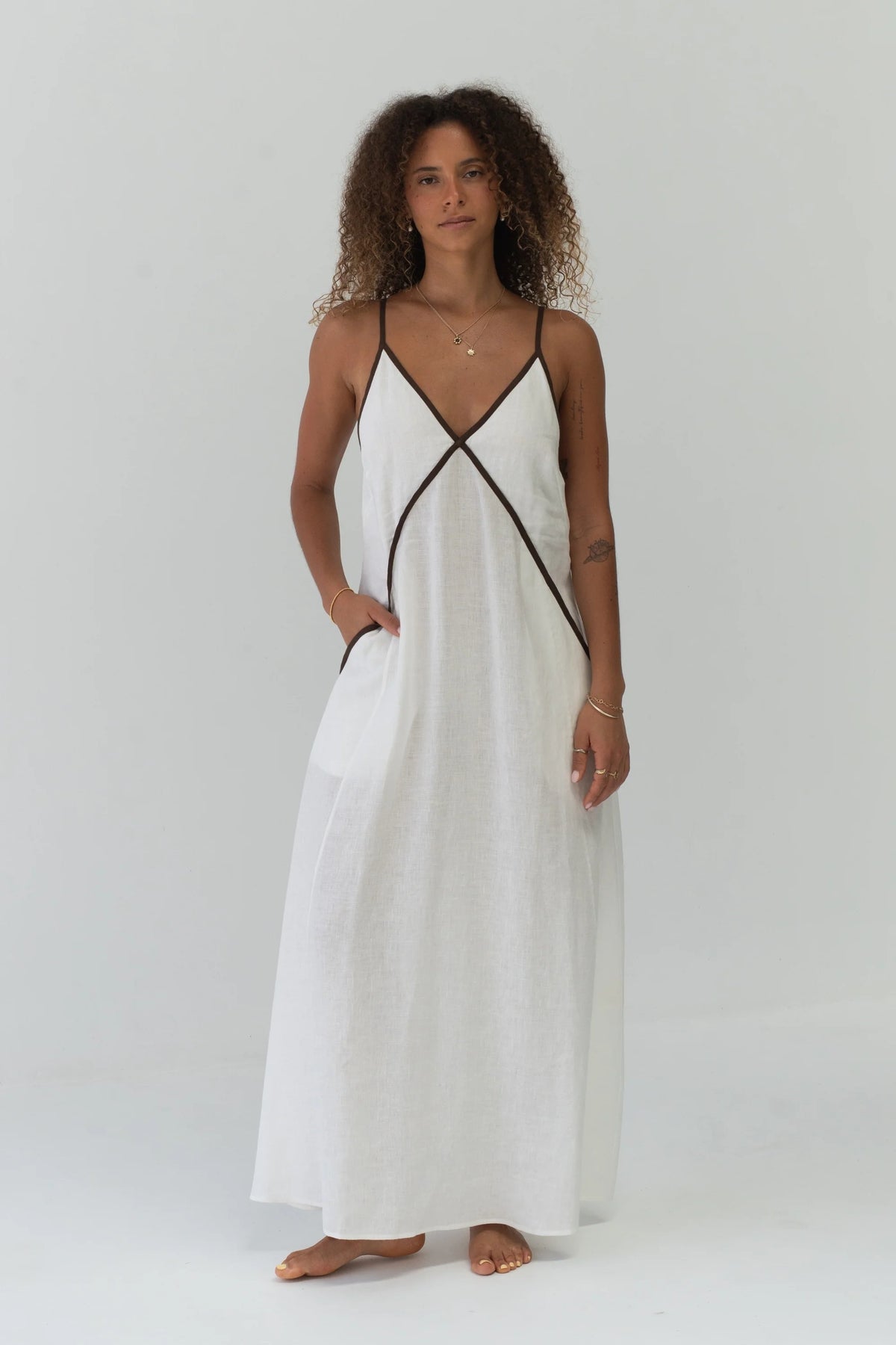 Lilly Pilly Azalea Linen Dress - Ivory