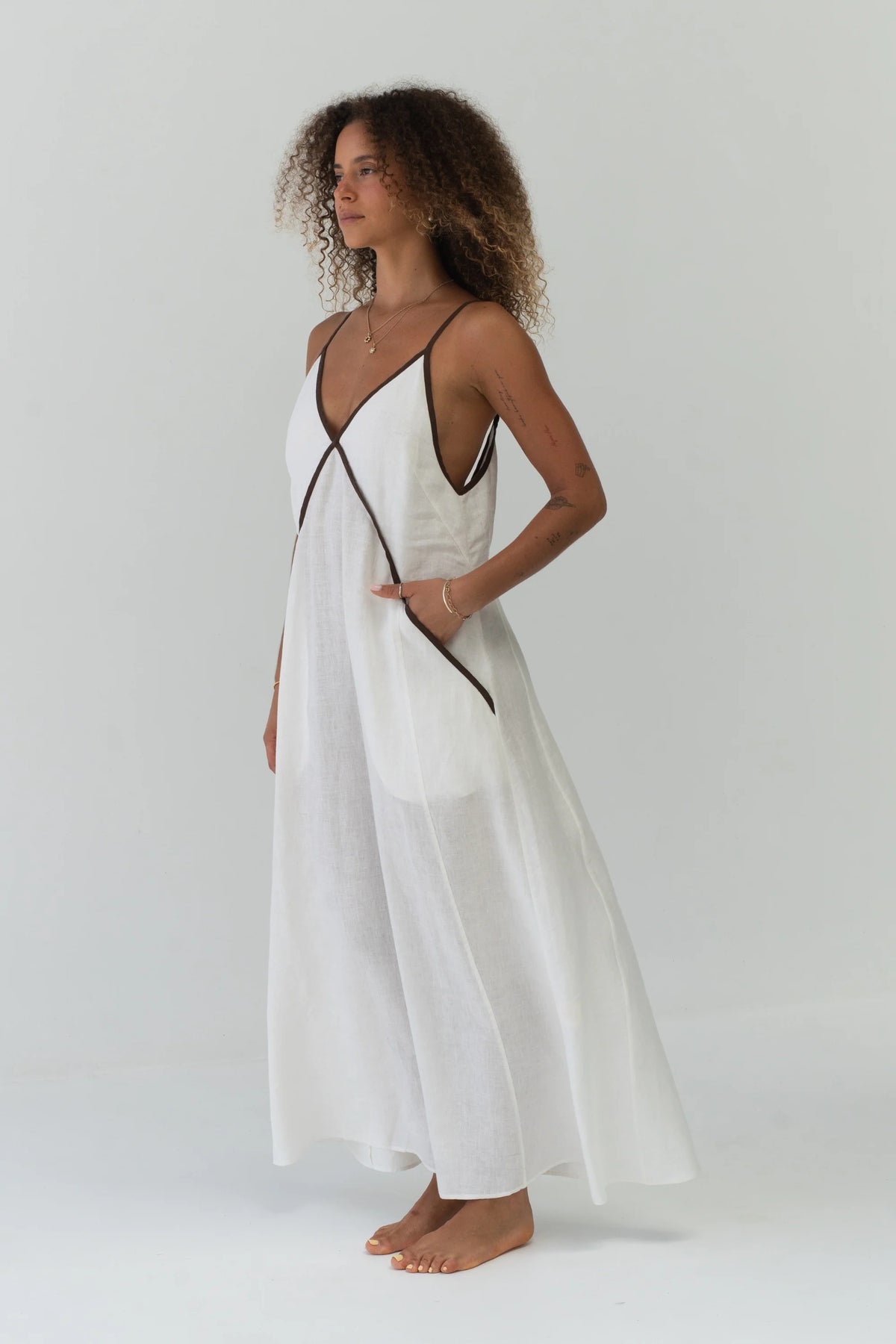 Lilly Pilly Azalea Linen Dress - Ivory