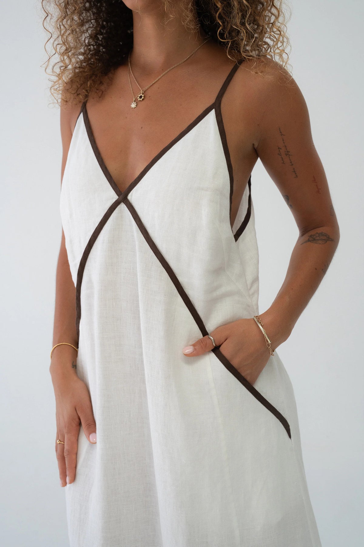 Lilly Pilly Azalea Linen Dress - Ivory