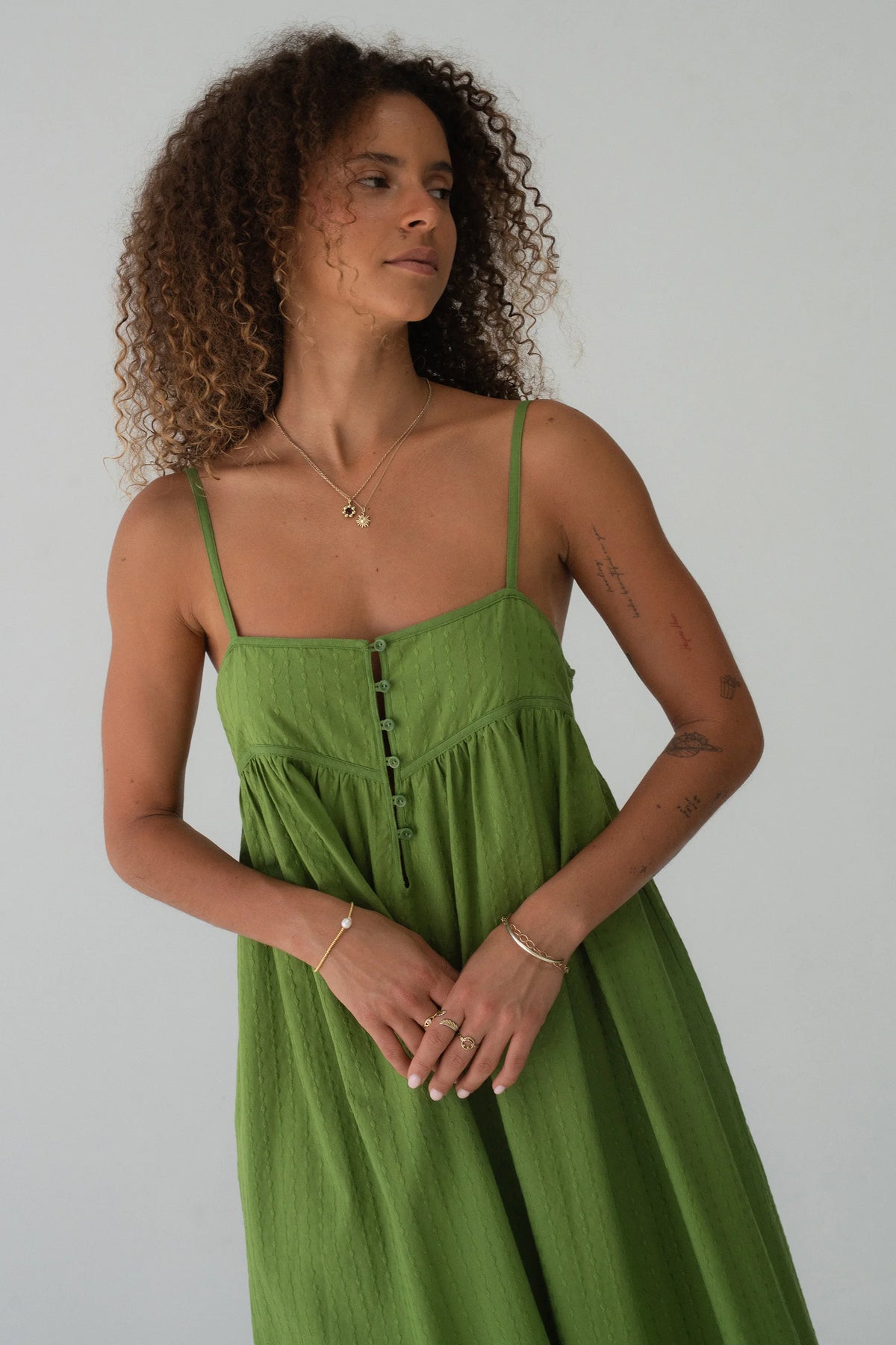 Lilly Pilly Beatrice Cotton Dress - Lime