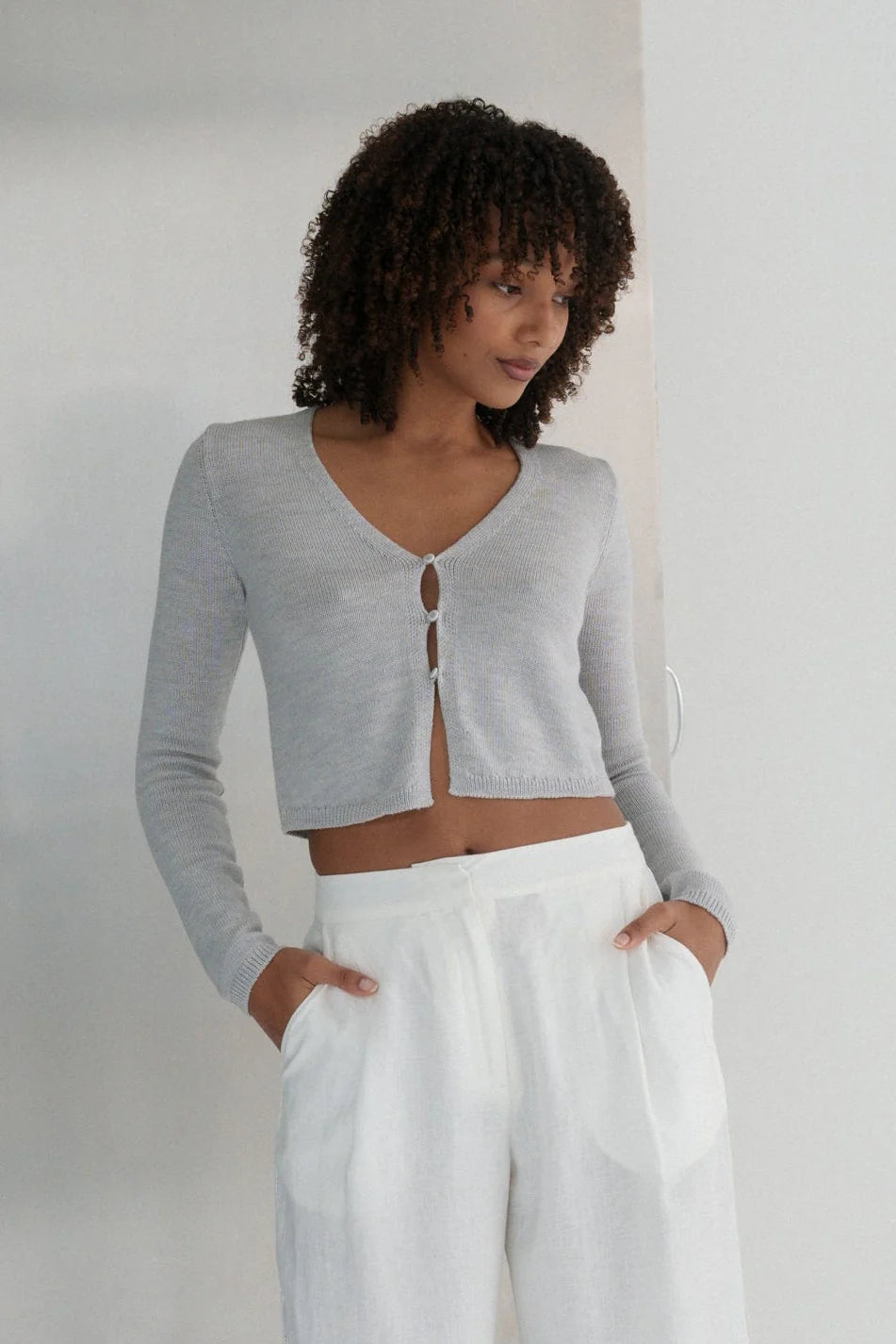 Lilly Pilly Indie Cardi Knit - Fog