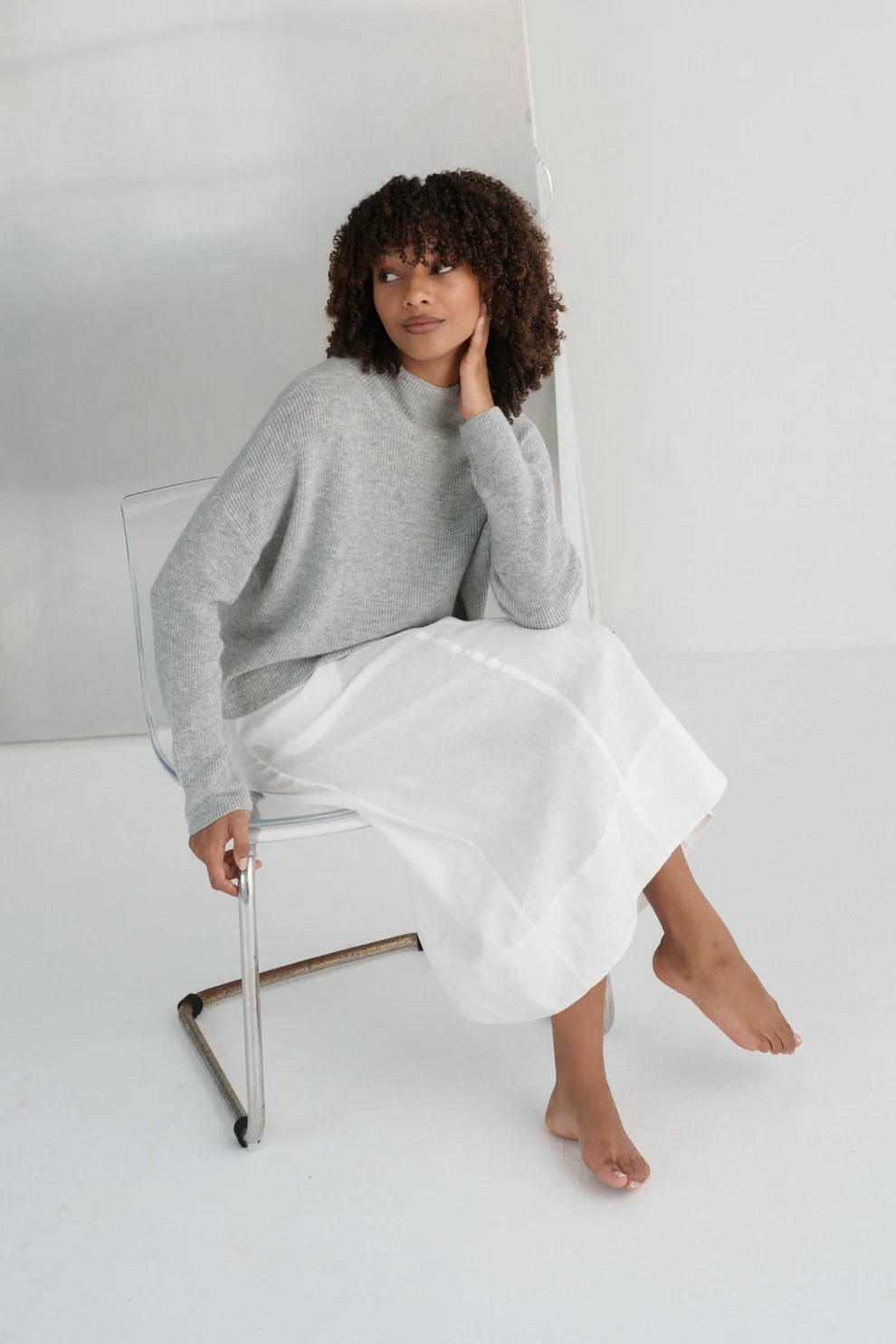 Lilly Pilly Lumi Cashmere Knit - Grey Marle