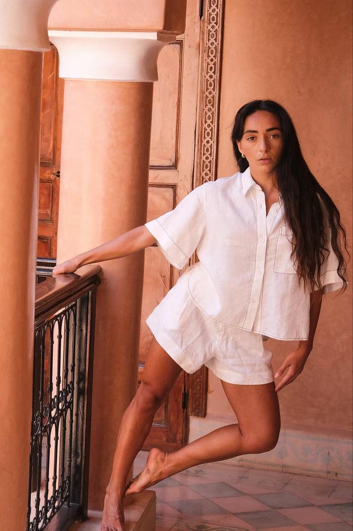 Lilly Pilly Nika Linen Shirt - Ivory