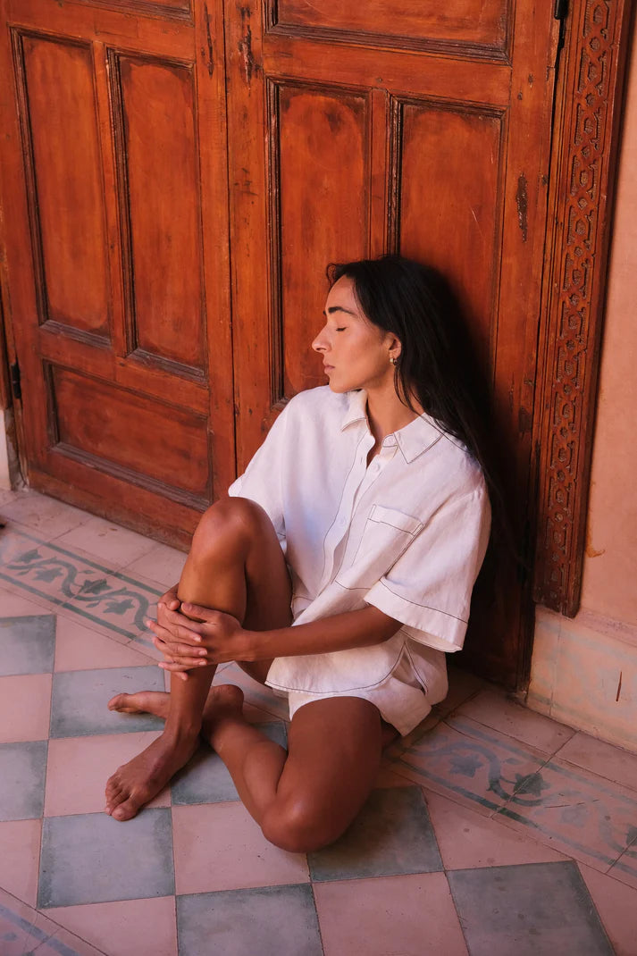 Lilly Pilly Nika Linen Shirt - Ivory
