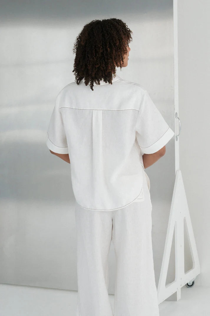 Lilly Pilly Nika Linen Shirt - Ivory
