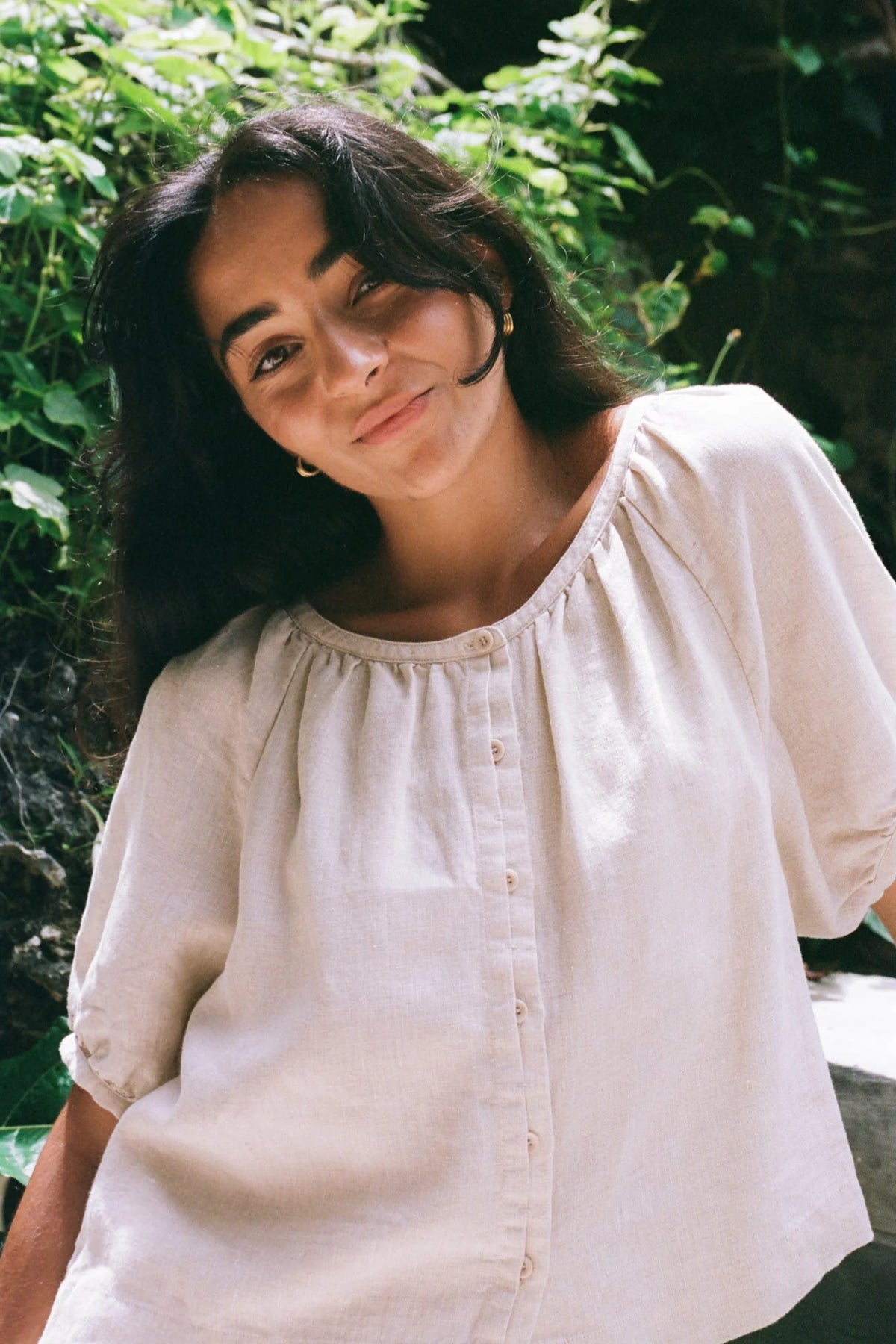Lilly Pilly Pia Linen Top - Oatmeal