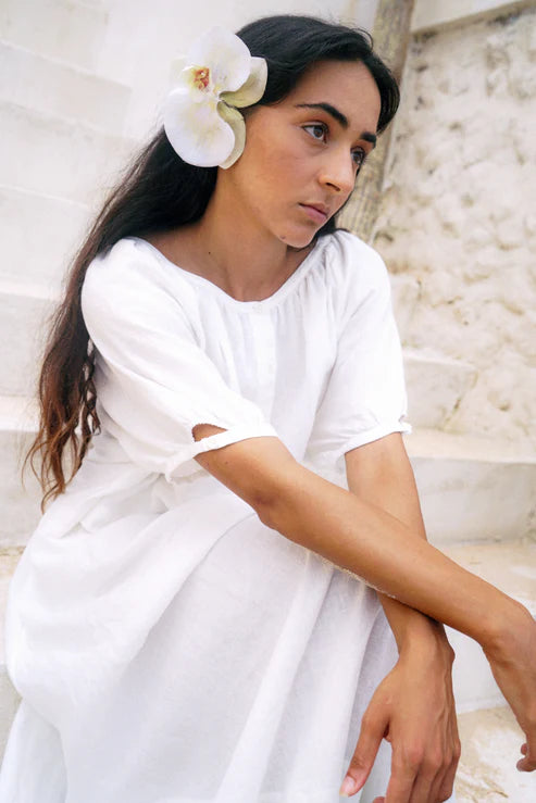Lilly Pilly Pia Linen Top - White