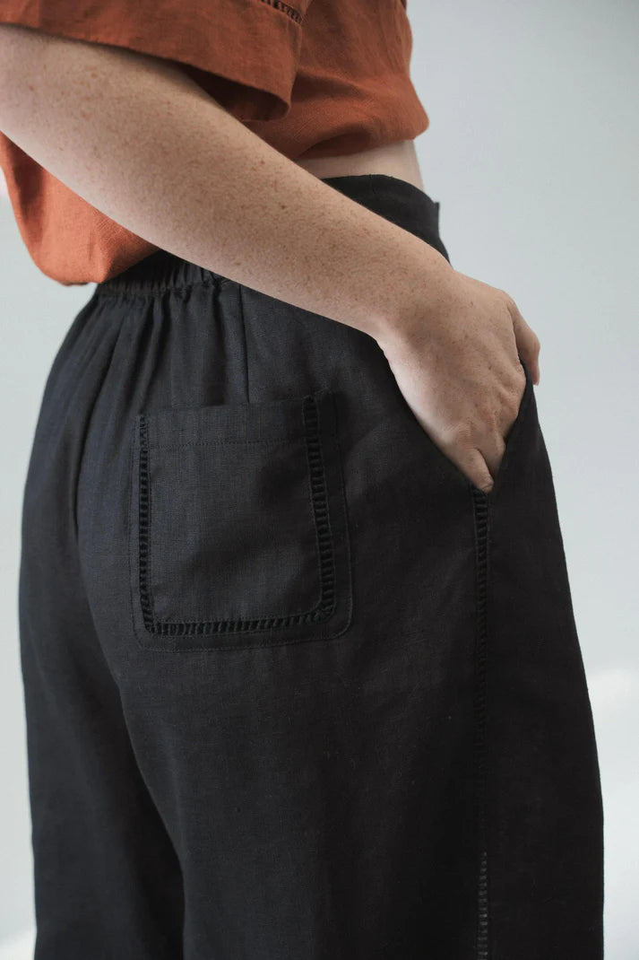 Lilly Pilly Rika Linen Pants - Black
