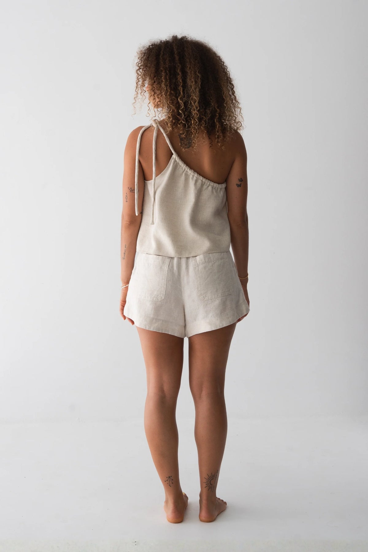 Lilly Pilly Romy Linen Top - Oatmeal