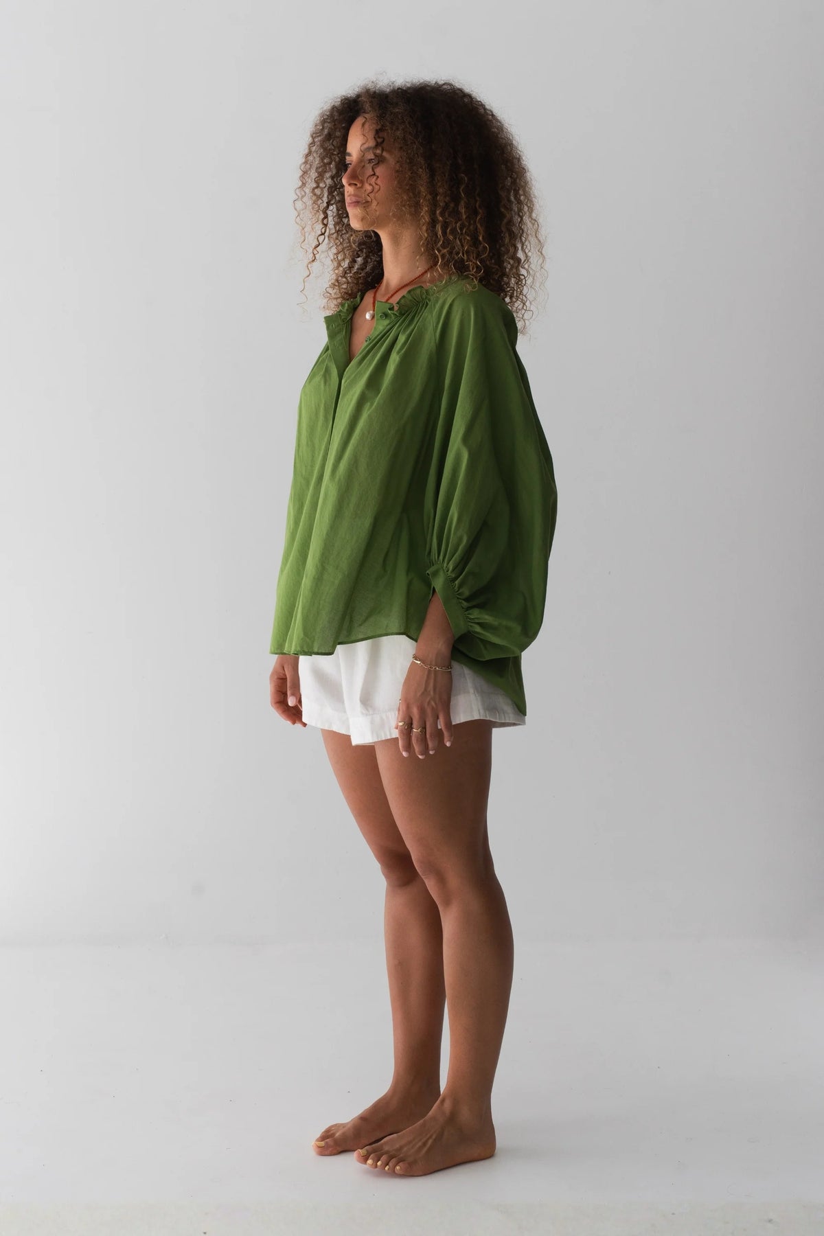 Lilly Pilly Thalia Cotton Voile Shirt - Lime