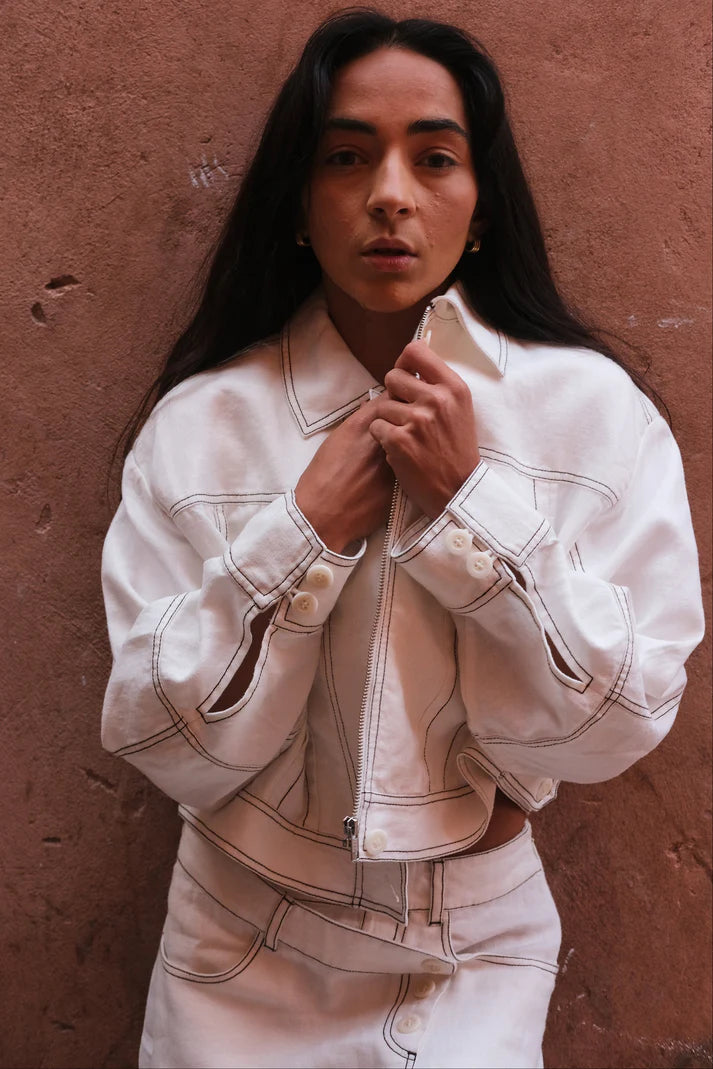 Lilly Pilly Wes Linen Jacket - Ivory