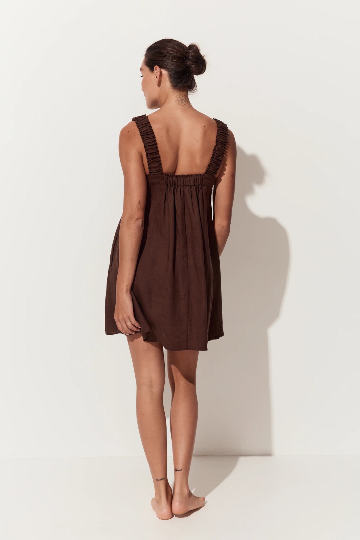 Lilly Pilly Zahra Linen Dress - Chocolate