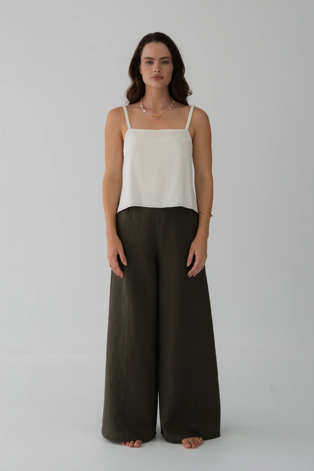 Lilly Pilly Letty Linen Pant - Khaki