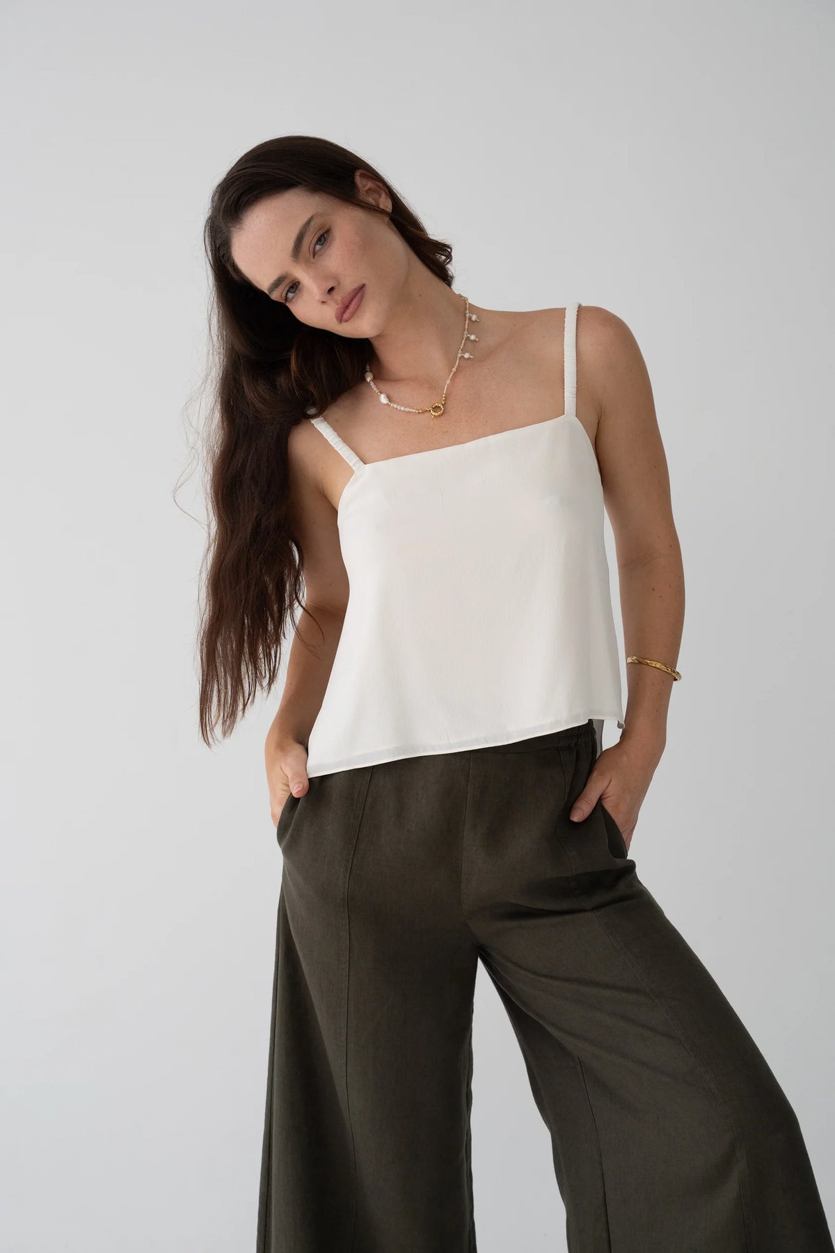 Lilly Pilly Letty Linen Pant - Khaki