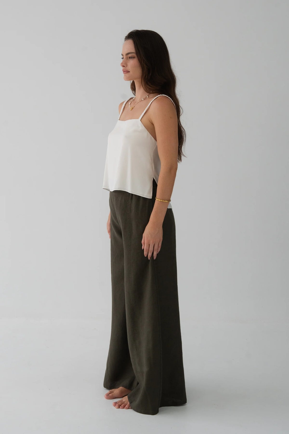 Lilly Pilly Letty Linen Pant - Khaki