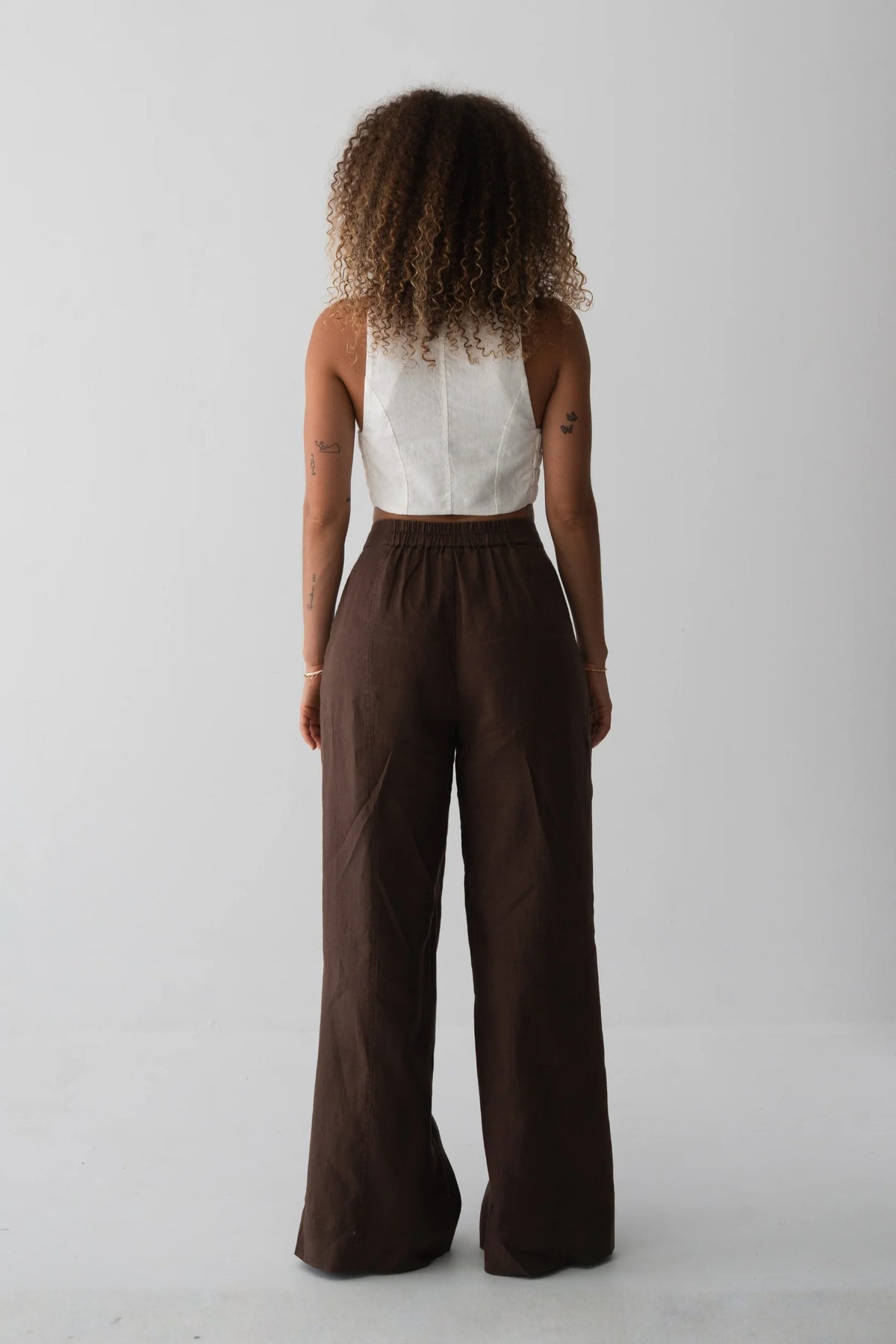 Lilly Pilly Oli Linen Pant - Chocolate