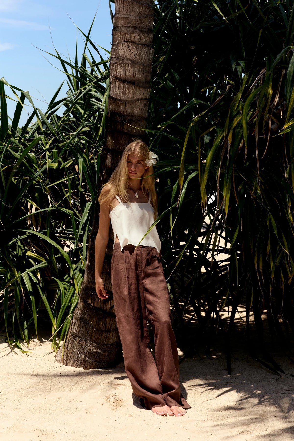 Lilly Pilly Oli Linen Pant - Chocolate
