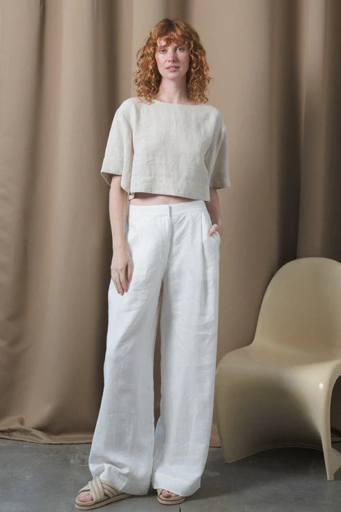 Lilly Pilly Oli Linen Pants - Ivory