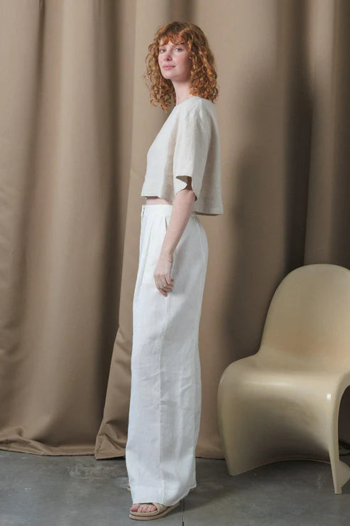 Lilly Pilly Oli Linen Pants - Ivory