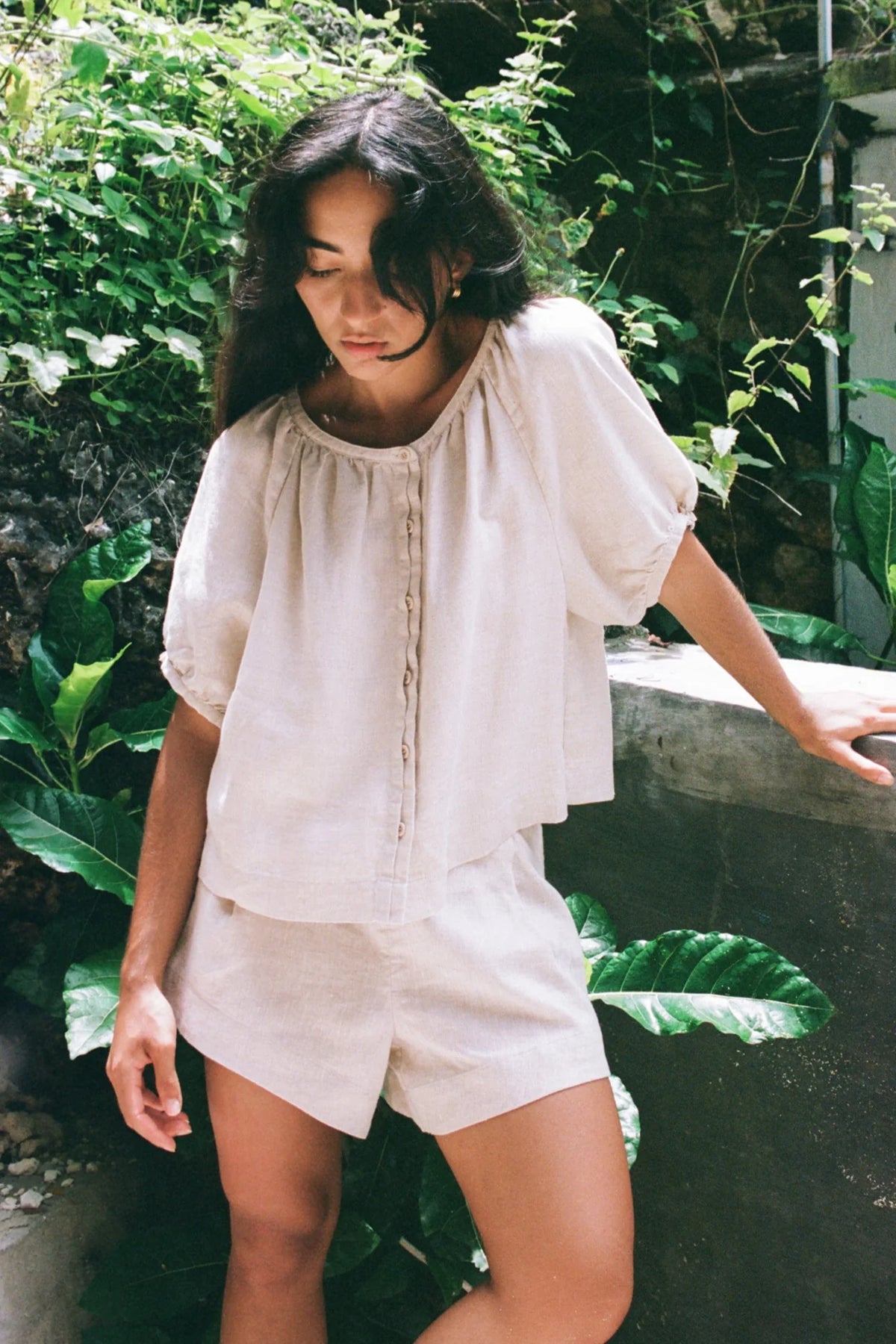 Lilly Pilly Pia Linen Top - Oatmeal