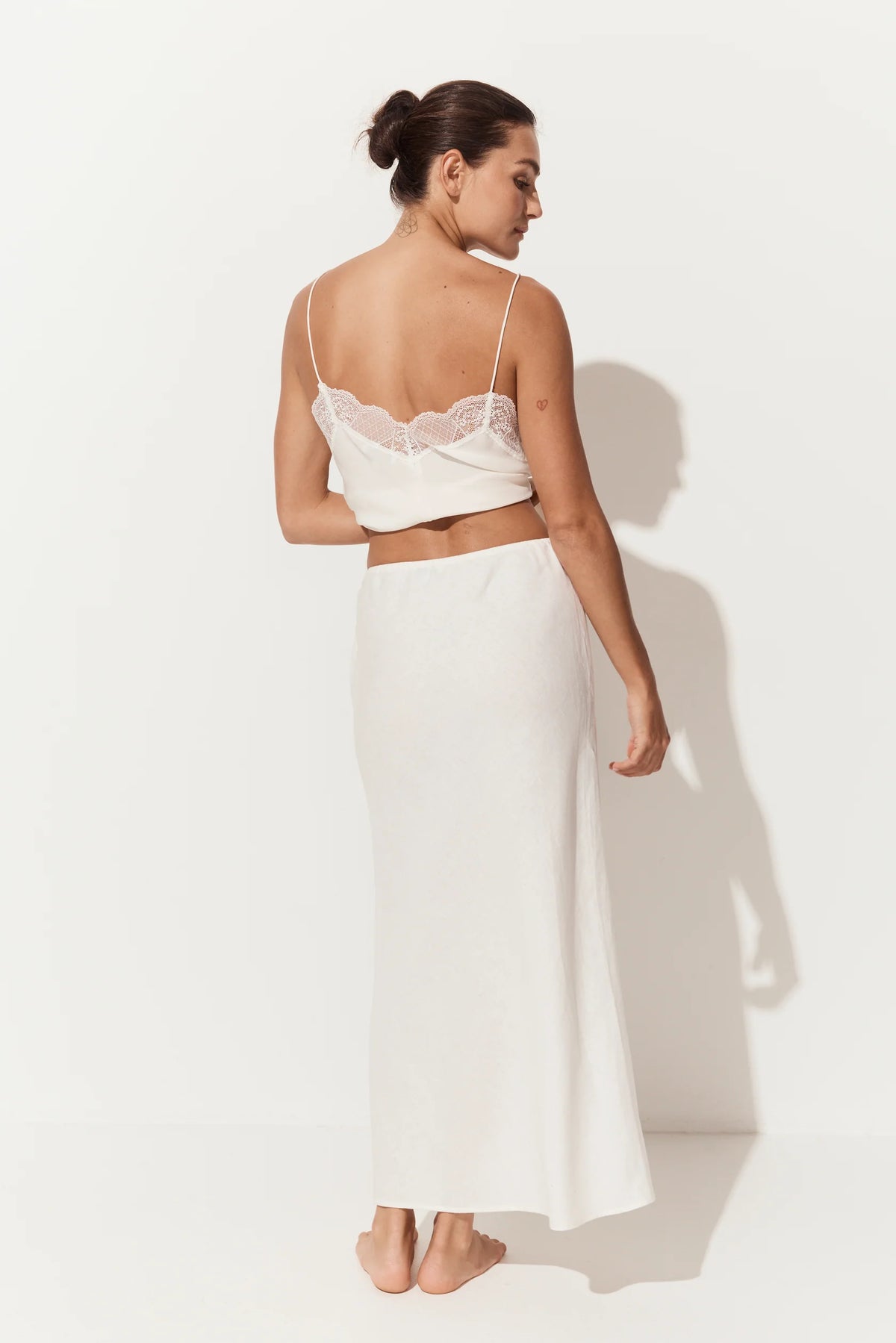 Lilly Pilly Riley Bias Linen Skirt - Ivory