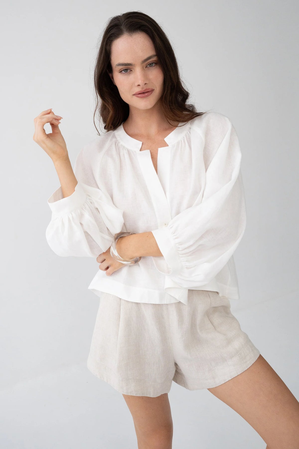 Lilly Pilly Rowan Linen Shirt - Ivory