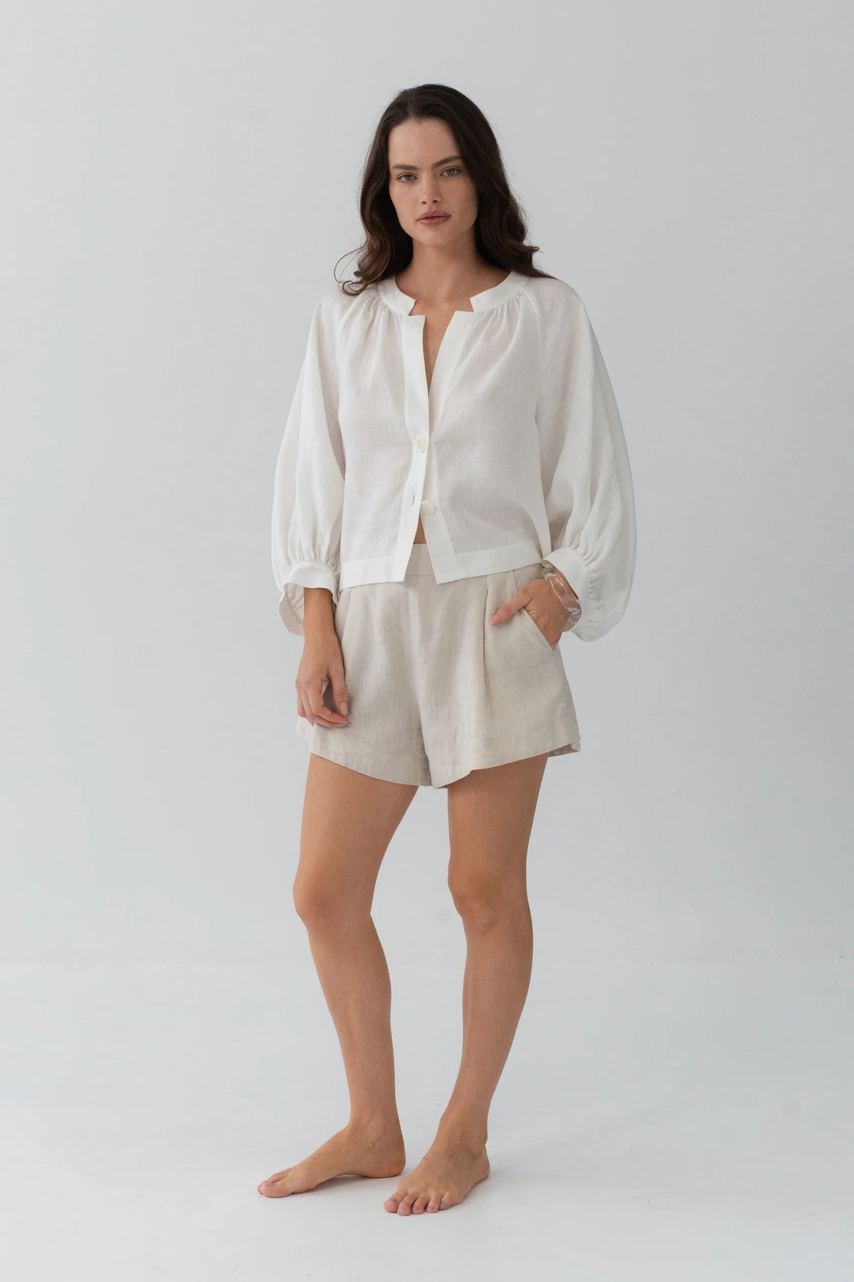 Lilly Pilly Rowan Linen Shirt - Ivory