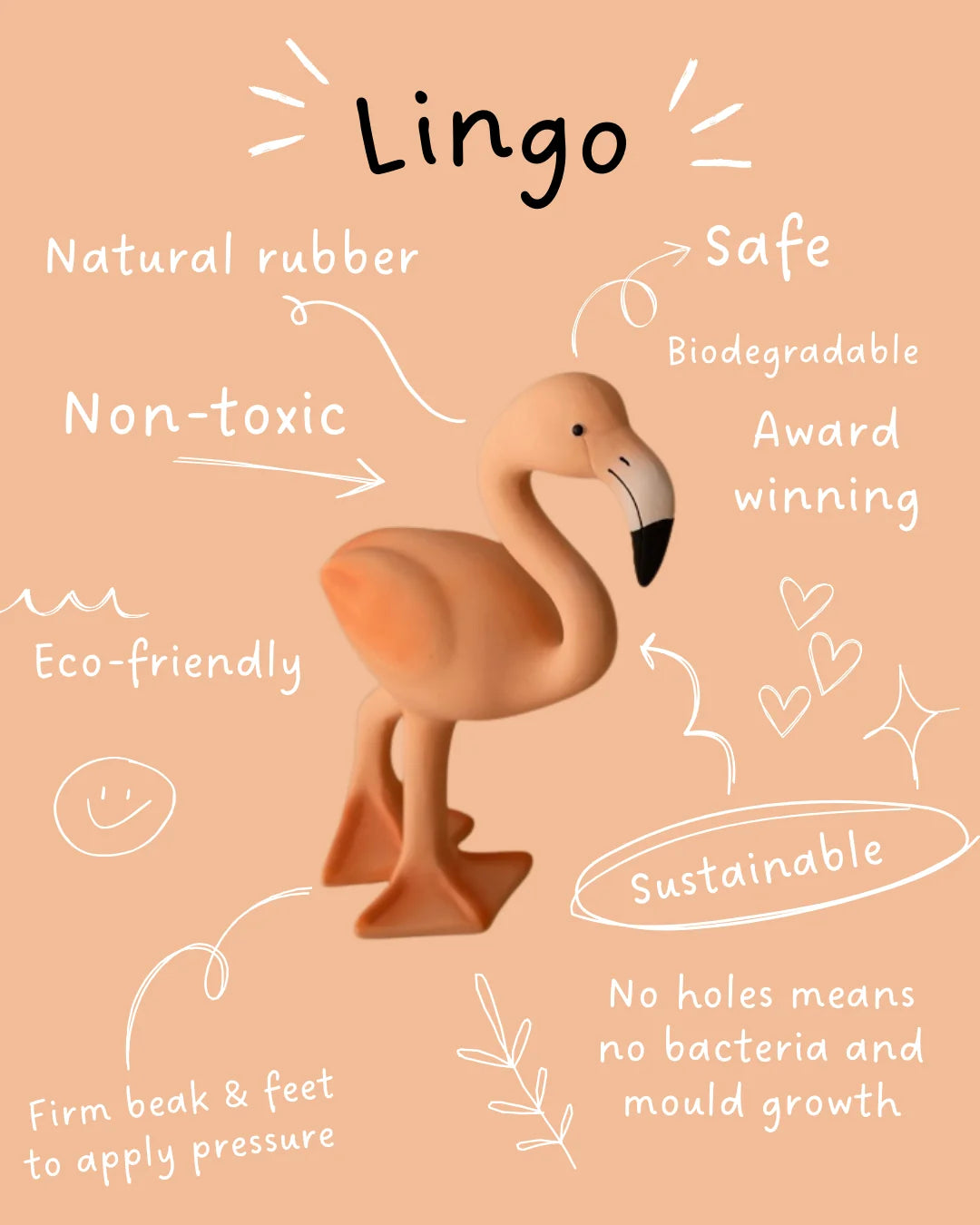 Lingo The Flamingo Teething Toy