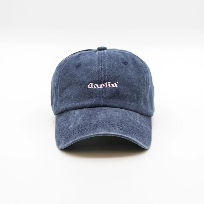 Lovefound Slogan Cap Darlin - Washed Navy