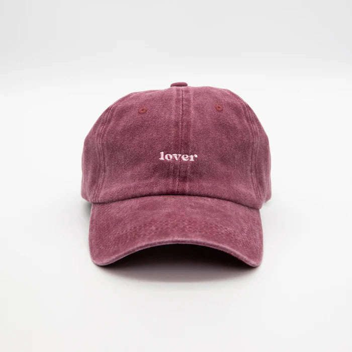 Lovefound Slogan Cap - Lover Washed Burgundy
