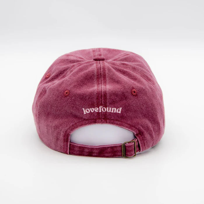 Lovefound Slogan Cap Lover - Washed Burgundy
