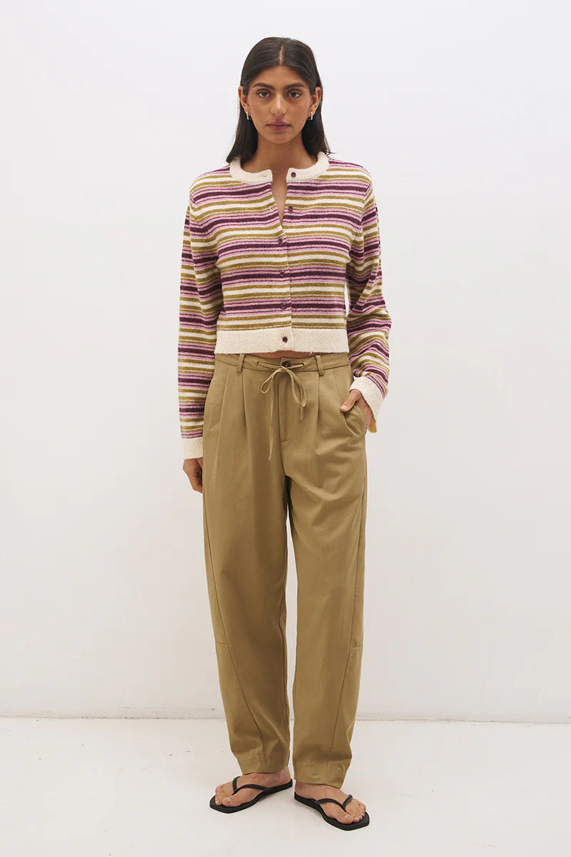 Mon Renn Orchid Stripe Cardigan