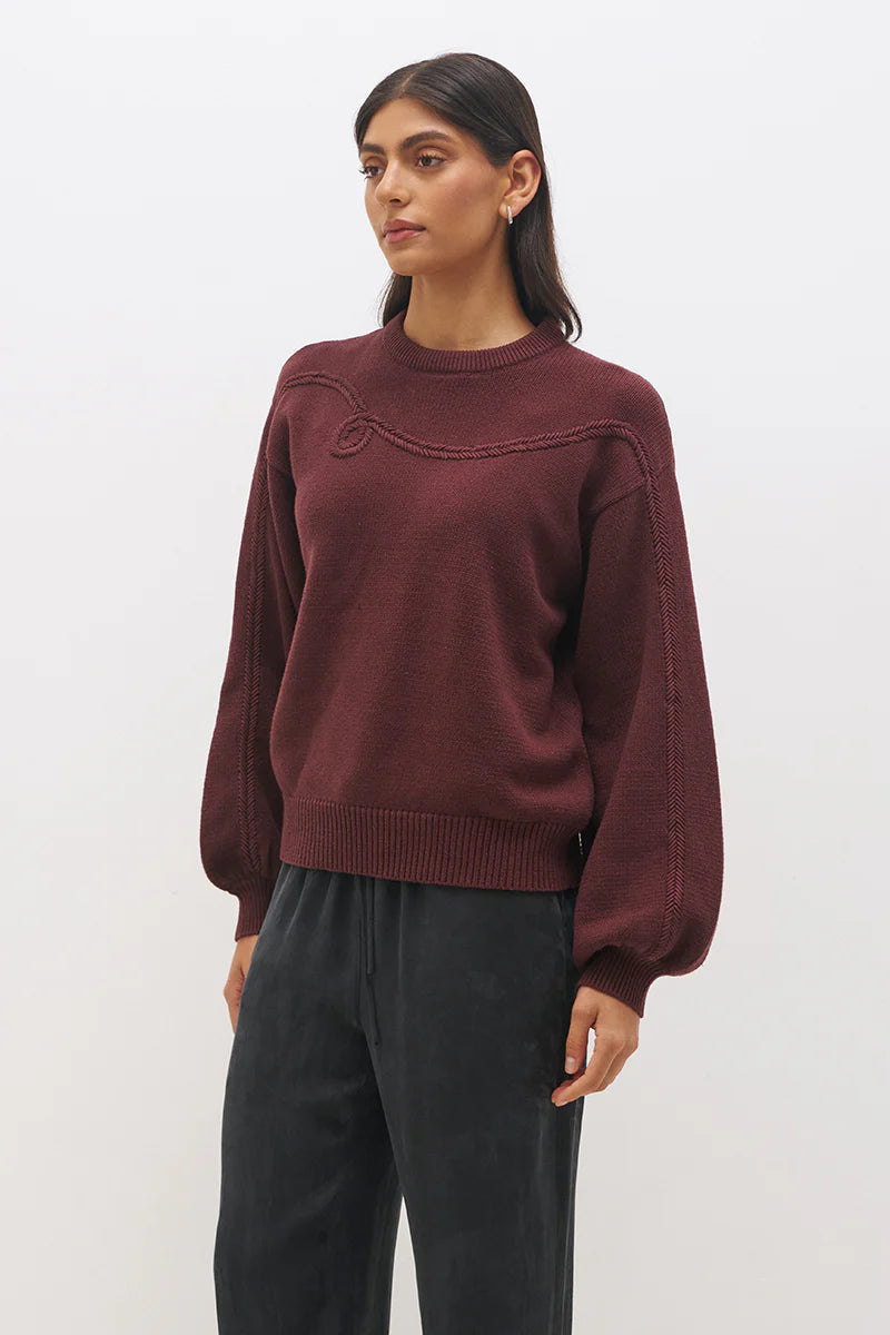 Mon Renn Rowie Knit Jumper - Deep Plum