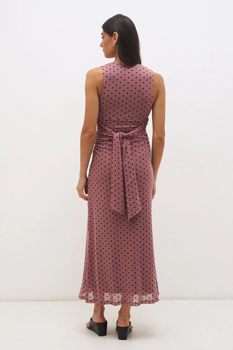Mon Renn Sonata Spot Dress - Rosewood/Black