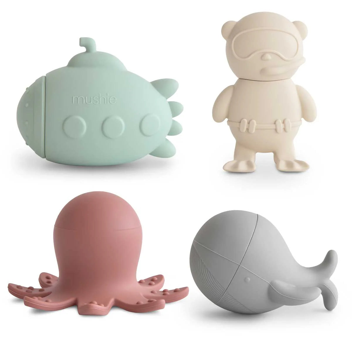 Mushie 4 Piece Bath Play Sets - Sealife