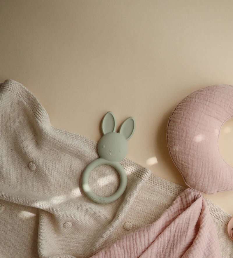 Mushie Bunny Teether - Sage