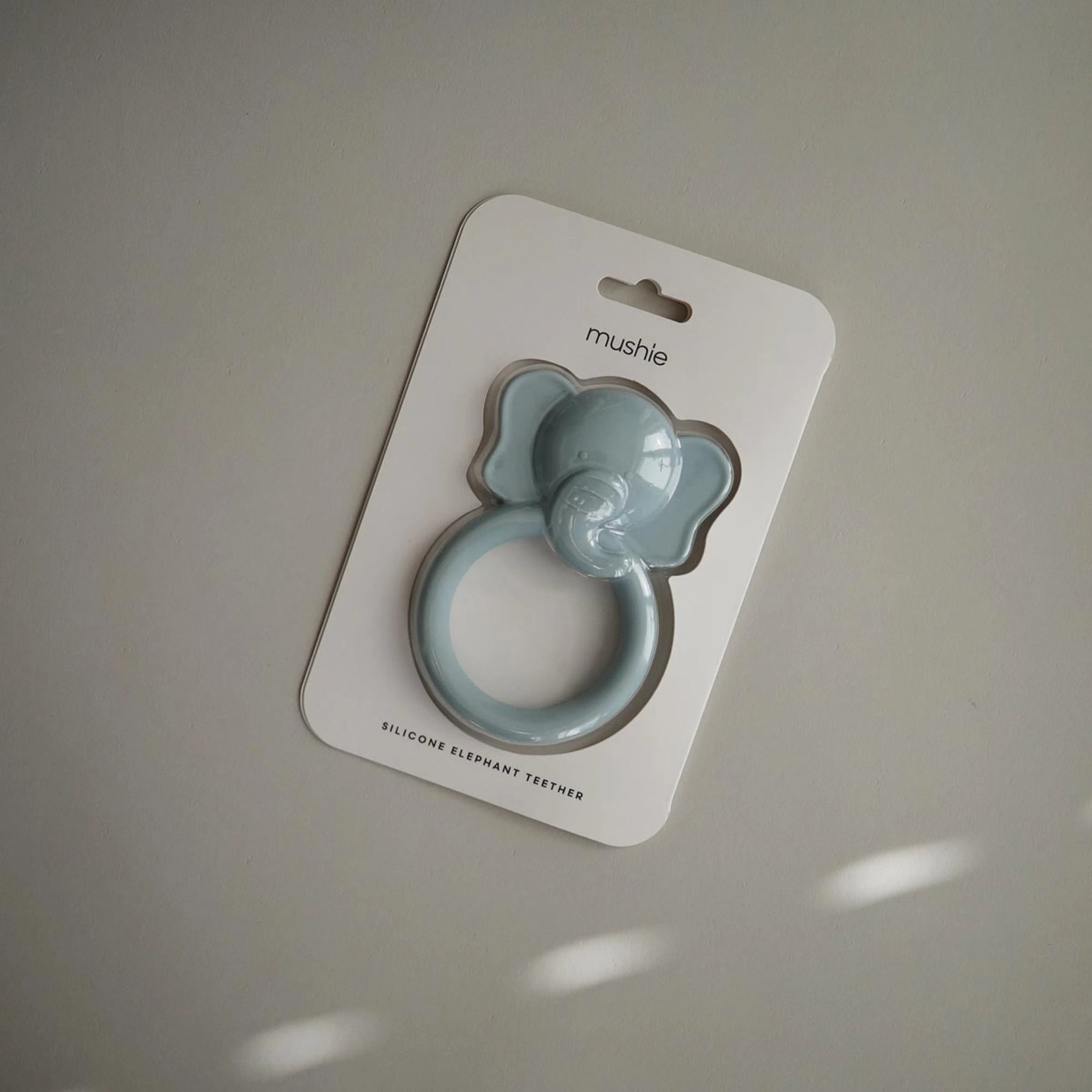 Mushie Elephant Teether - Pale Blue