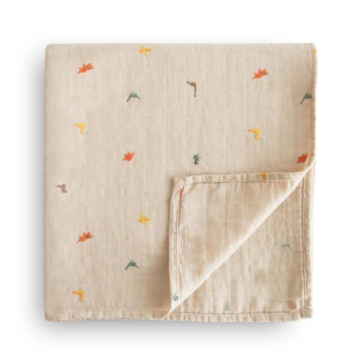 Mushie Muslin Swaddle Blanket - Dinosaurs