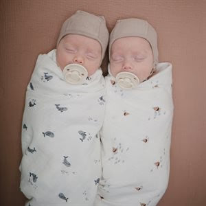 Mushie Muslin Swaddle Blanket - Whales