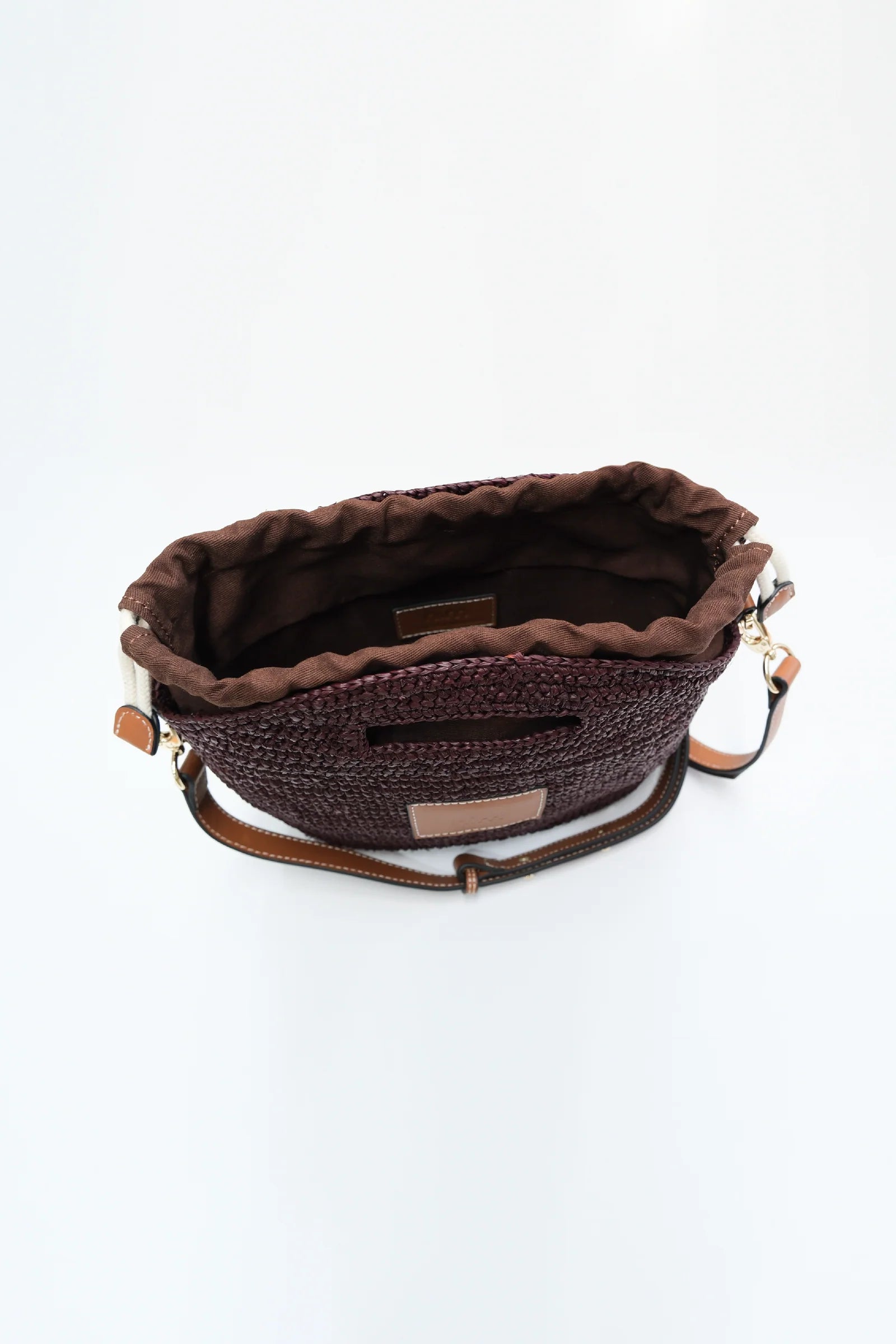 Nim Leather Trimmed Raffia Mini - Cocoa