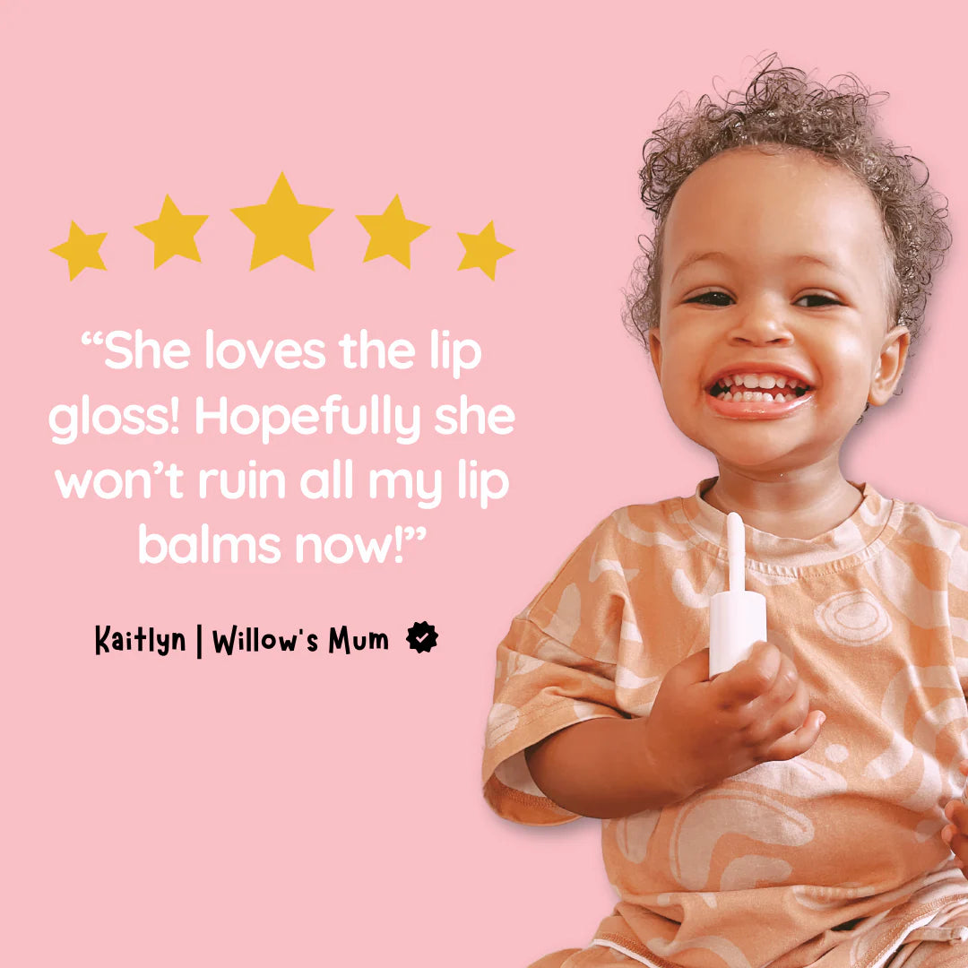 No Nasties Lip Gloss Wands Strawberry Cupcake - Shimmery Pastel Pink