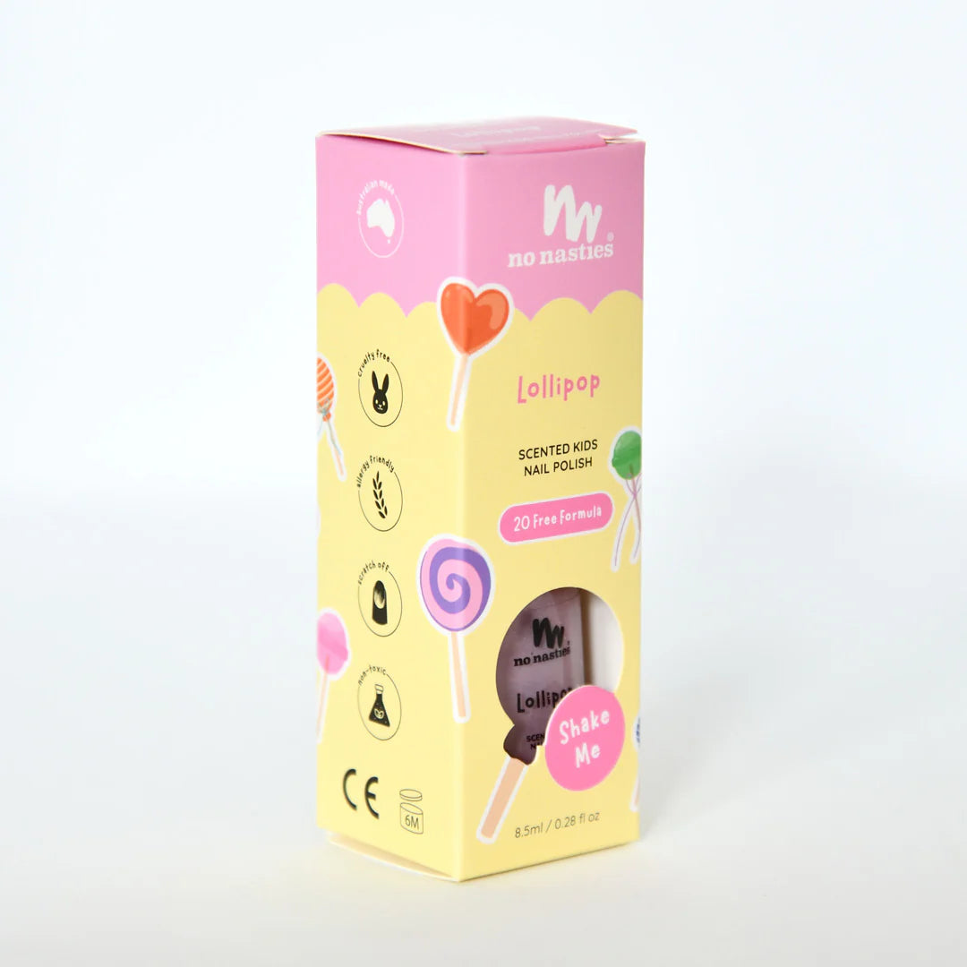 No Nasties Toxin Free Scented Kids Polish Lollipop - Candy Ice Pink