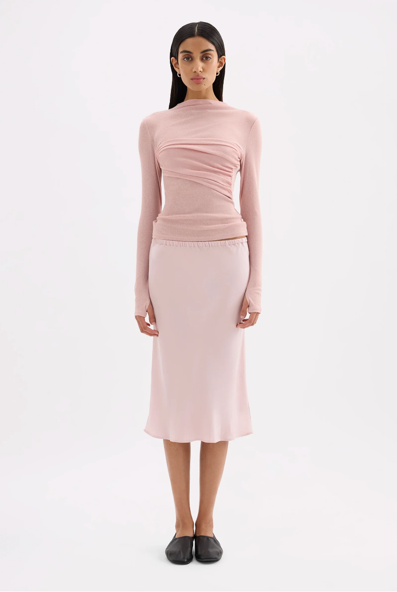 Nude Lucy Aster LS Mesh Top - Blush