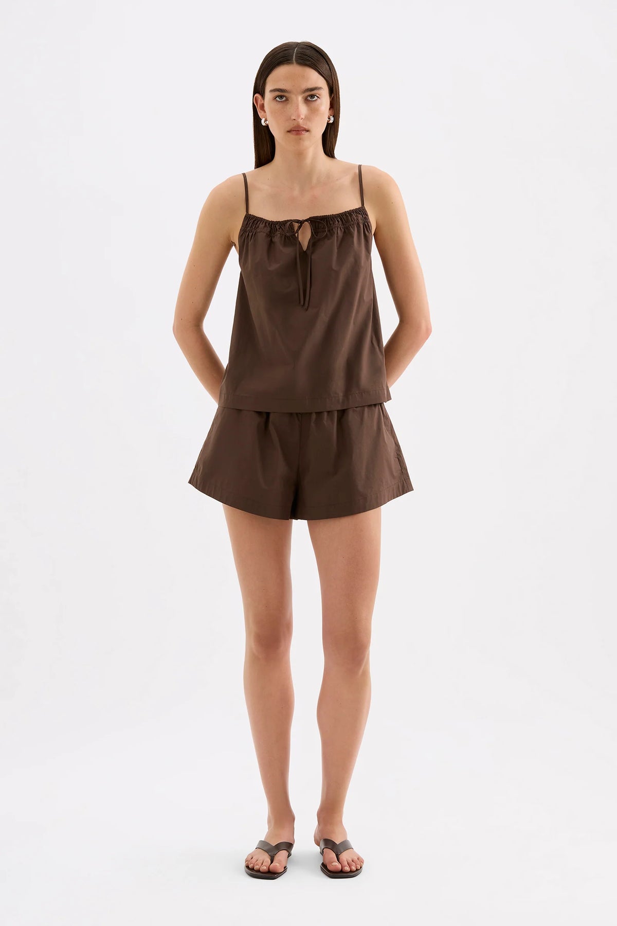 Nude Lucy Cerie Poplin Short - Chocolate